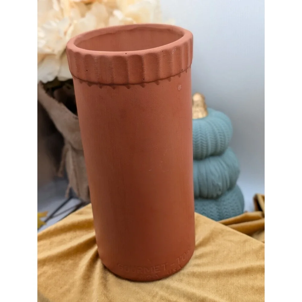 Cottagecore Terracotta Wine Cooler • Rustic Tuscan Clay Wine Crock Chiller with